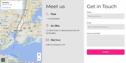 Contact Us Block With Map - Ecommerce Landing Page