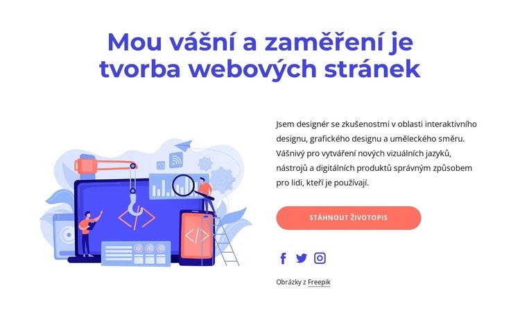 Proces tvorby webu Šablona