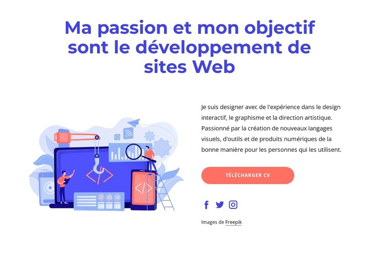 Le processus de création d'un site web Modèle HTML