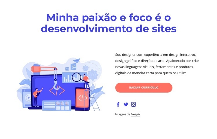 O processo de criação de um site Construtor de sites HTML