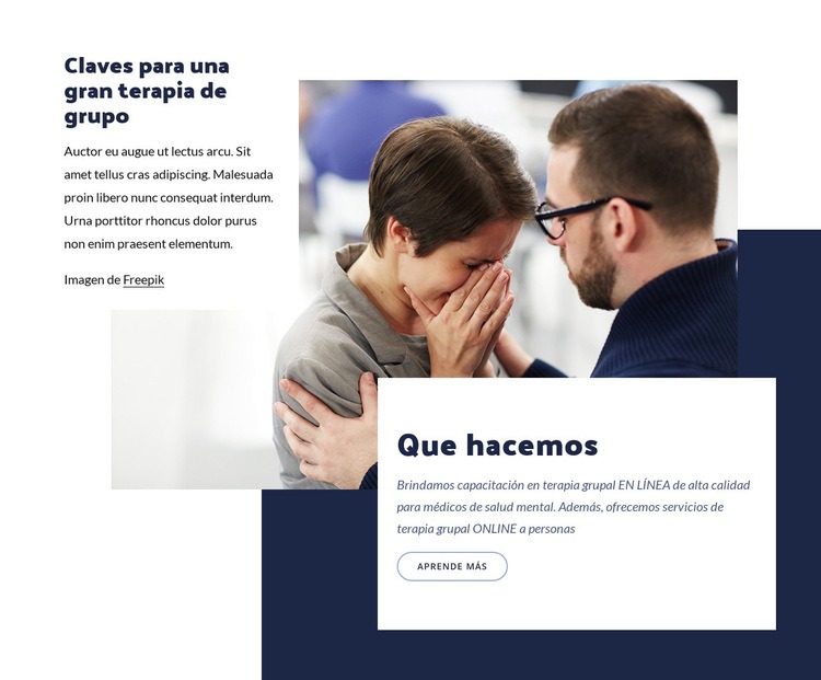 Claves de la terapia de grupo Creador de sitios web HTML