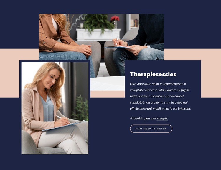 Voordeel van groepstherapie Website Builder-sjablonen