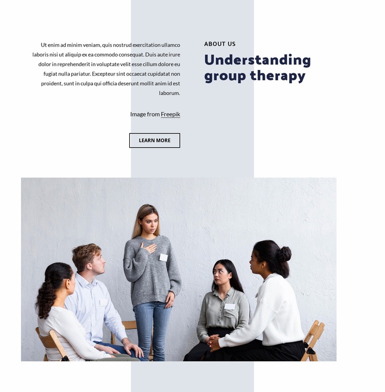 Understanding group therapy Homepage Design