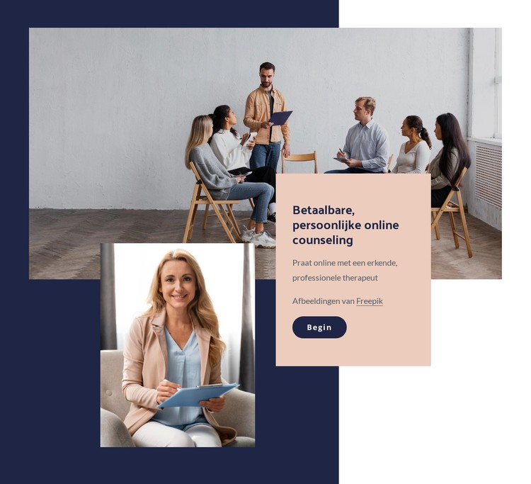 Betaalbare, persoonlijke online counseling CSS-sjabloon