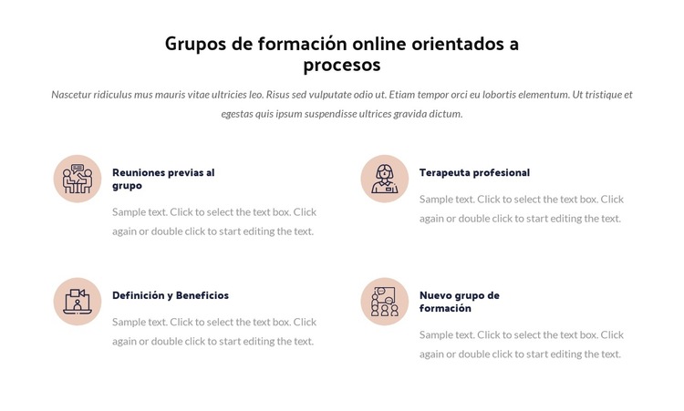 Grupo de formación de procesos online Plantilla de sitio web