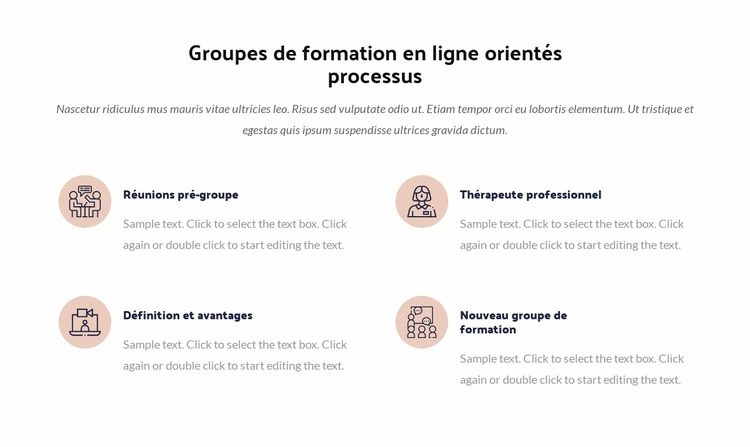 Groupe de formation aux processus en ligne Modèle Joomla