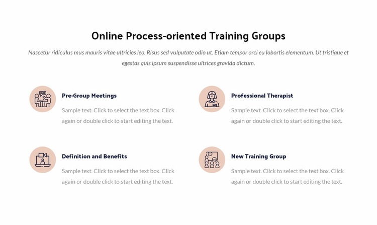 Online process training group Homepage Design