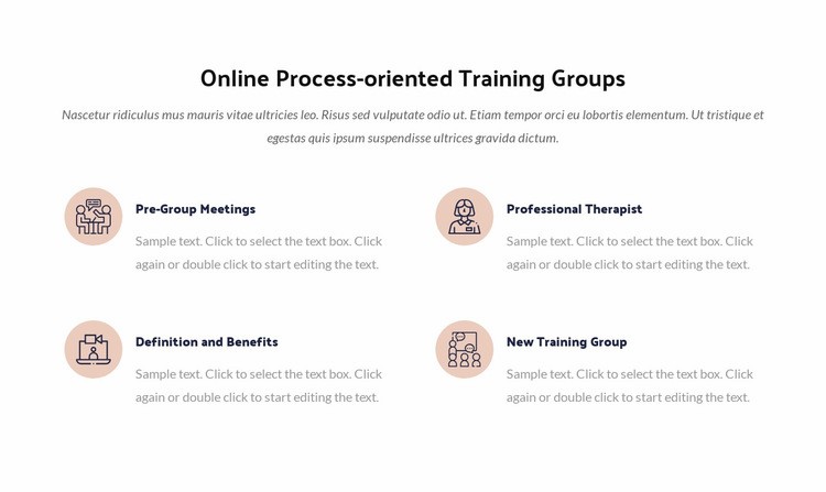 Online process training group Html Code Example