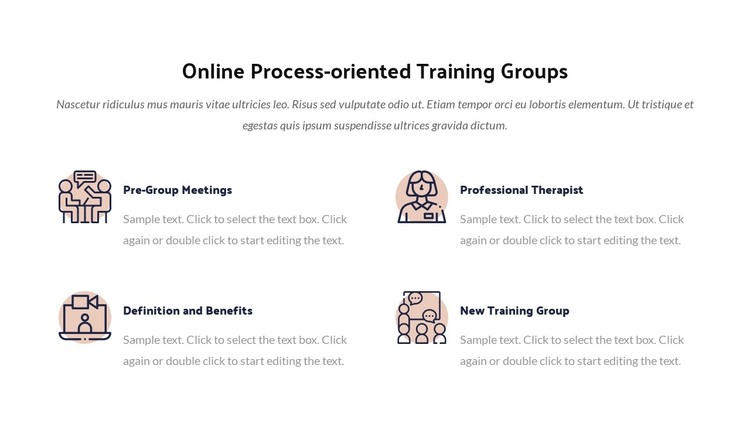 Online process training group HTML Template
