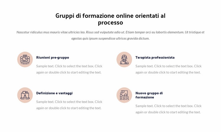 Gruppo di formazione sul processo online Mockup del sito web