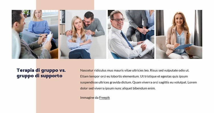 Terapia di gruppo e gruppo di sostegno Mockup del sito web