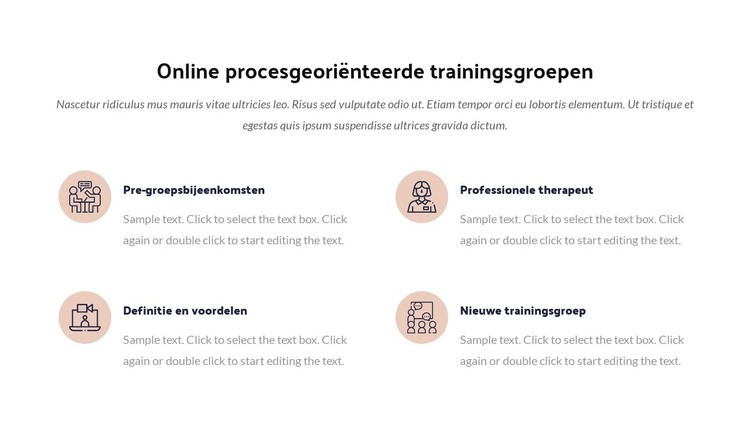 Online procestrainingsgroep HTML-sjabloon