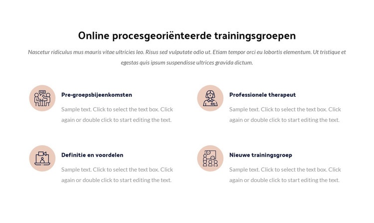 Online procestrainingsgroep Website mockup