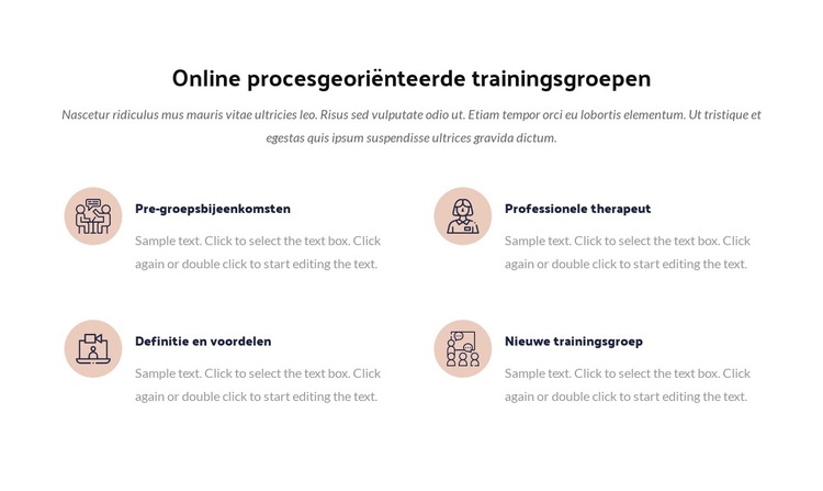Online procestrainingsgroep Website sjabloon