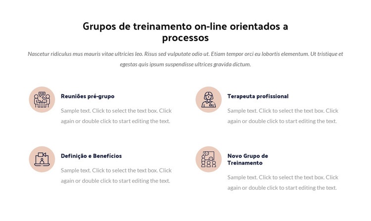 Grupo de treinamento de processo online Modelo de uma página