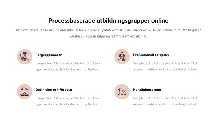 Online processutbildningsgrupp Webbplats mall