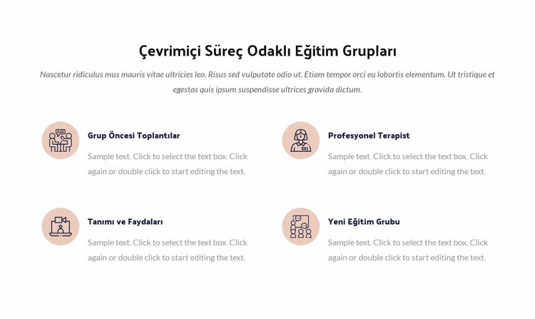 Çevrimiçi süreç eğitim grubu Html Web Sitesi Oluşturucu