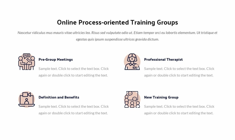 Online process training group Landing Page