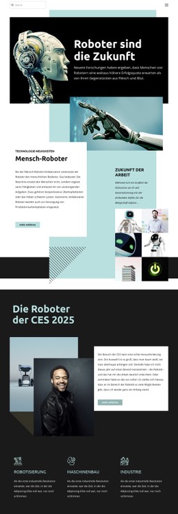 Roboter-Zukunftstechnologie CSS-Vorlagen