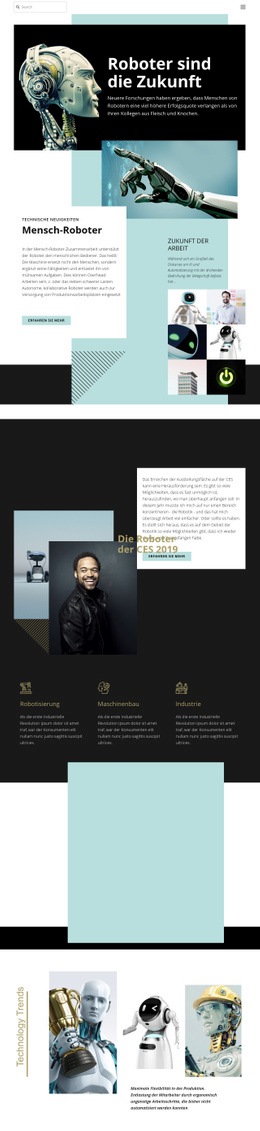 Roboter-Zukunftstechnologie Startseiten