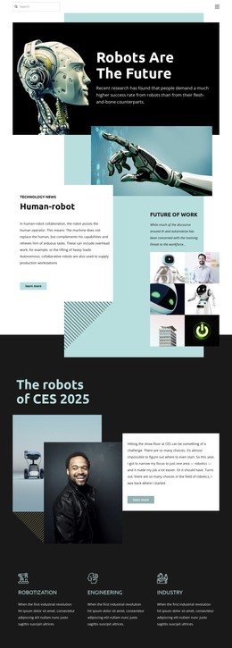 Robotic future technology HTML Templates