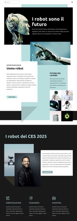 Tecnologia robotica del futuro Disegni del sito web
