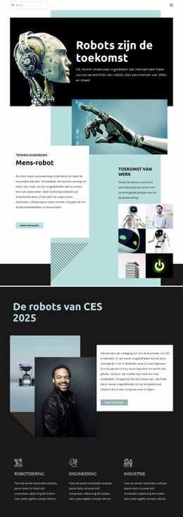 Robotic toekomstige technologie Website-ontwerpen
