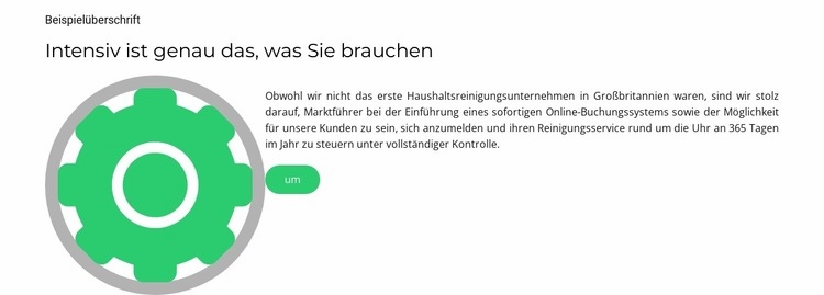 Schnelleinstellungen Website Builder-Vorlagen