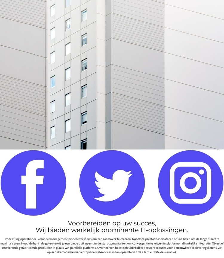 Onze sociale netwerken Sjabloon voor één pagina