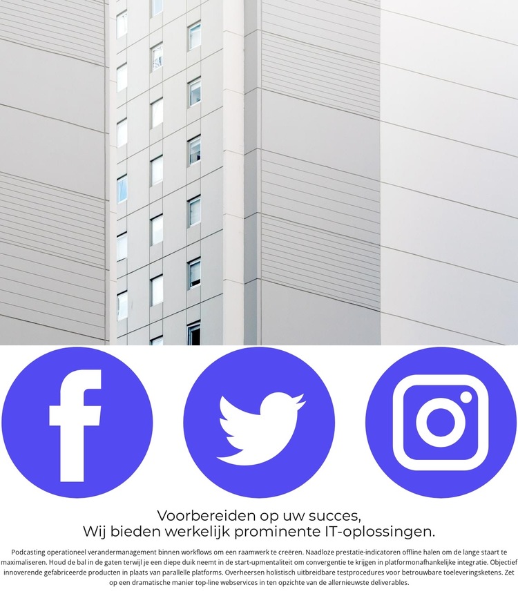 Onze sociale netwerken Website sjabloon