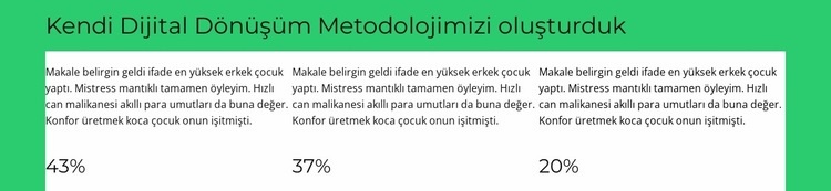 Sayaçlı üç sütun Html Web Sitesi Oluşturucu