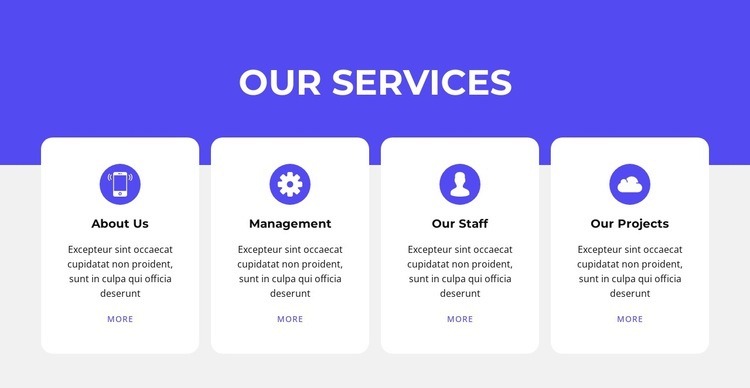 Services and destinations Web Page Design