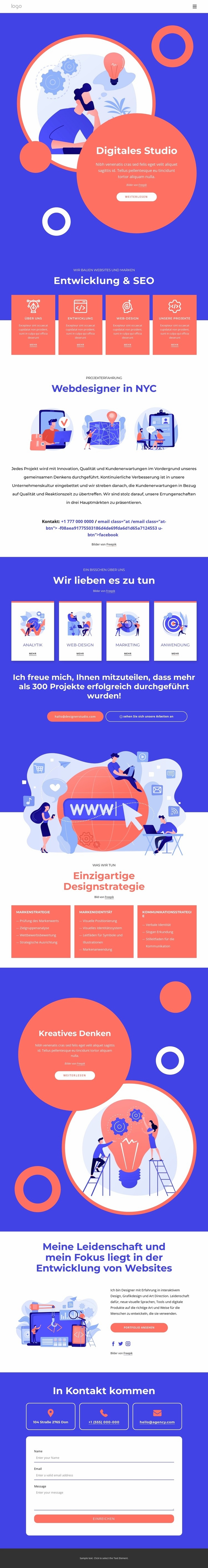 Interaktives Designstudio Website Builder-Vorlagen