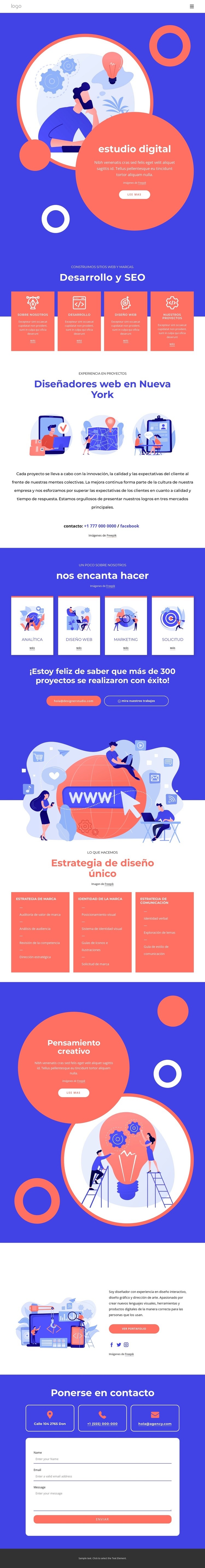 estudio de diseño interactivo Plantillas de creación de sitios web