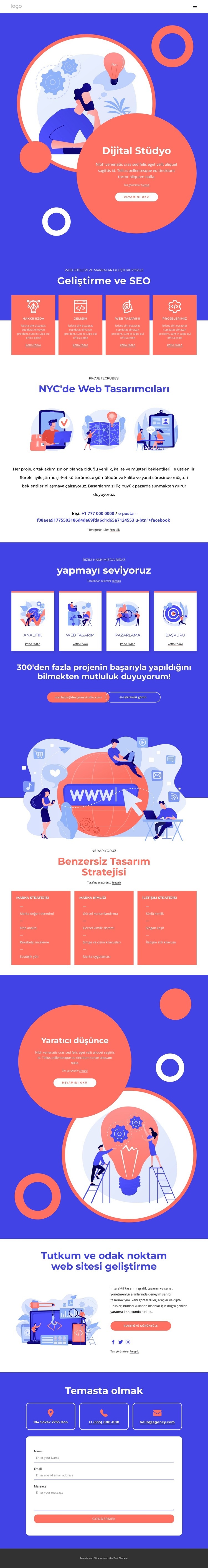 Etkileşimli tasarım stüdyosu Web Sitesi Mockup'ı