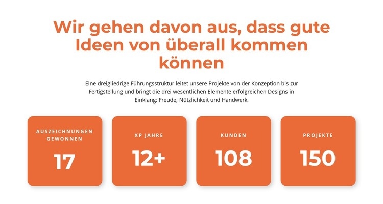 Zählerblock mit Überschrift HTML Website Builder