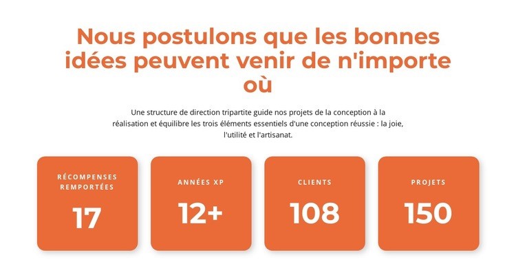 Bloc compteurs avec titre Page de destination