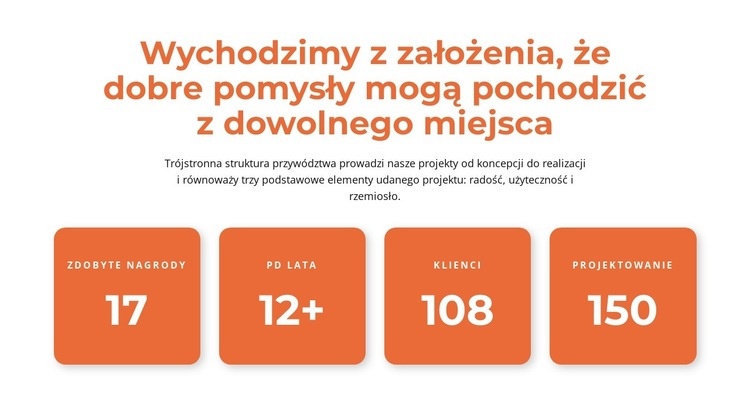 Blok liczników z nagłówkiem Szablony do tworzenia witryn internetowych