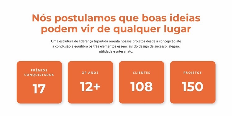 Bloco de contadores com título Modelos de construtor de sites