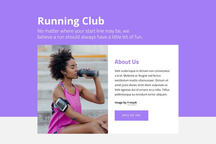 Find a running club CSS Template