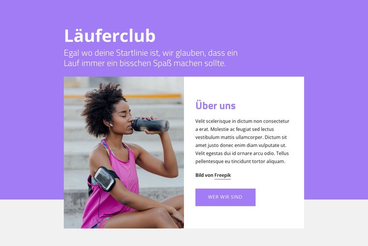 Finde einen Laufclub Eine Seitenvorlage