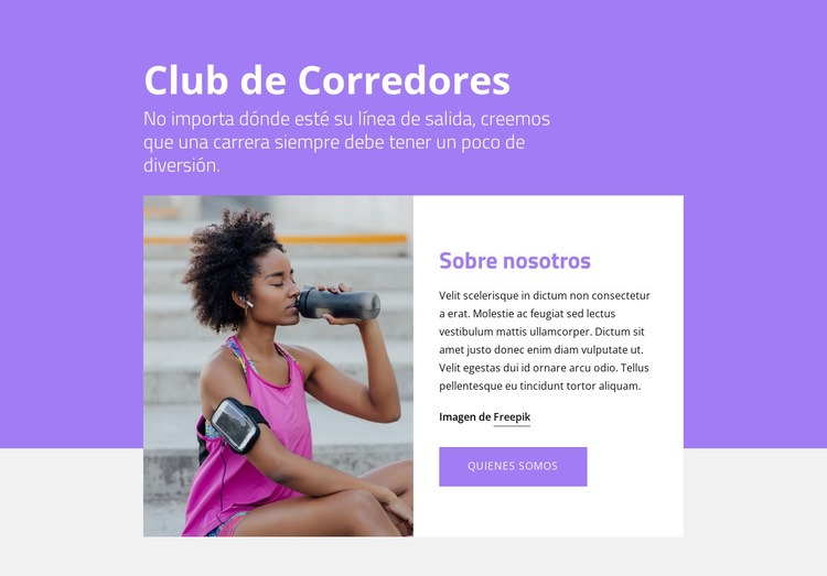 Encuentra un club de corredores Maqueta de sitio web