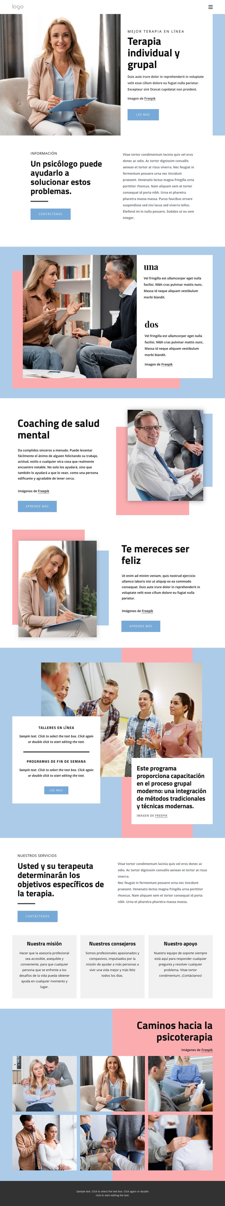 Terapia individual y grupal Plantilla HTML