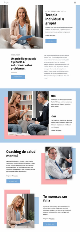 Terapia Individual Y Grupal - Descarga Gratuita De La Plantilla Joomla