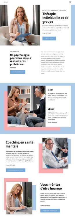 Thérapie Individuelle Et De Groupe Conception De Sites Web