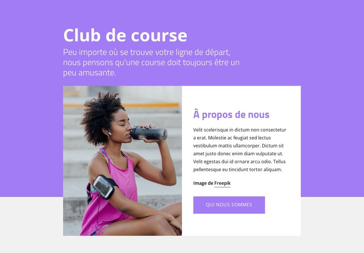 Trouver un club de course Créateur de site Web HTML