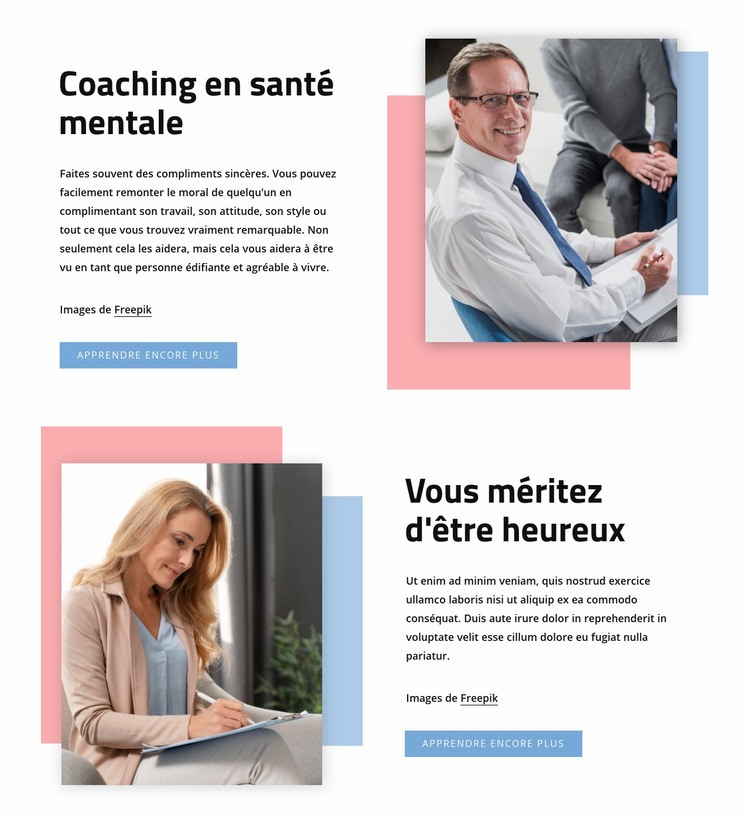 Coaching en santé mentale Créateur de site Web HTML