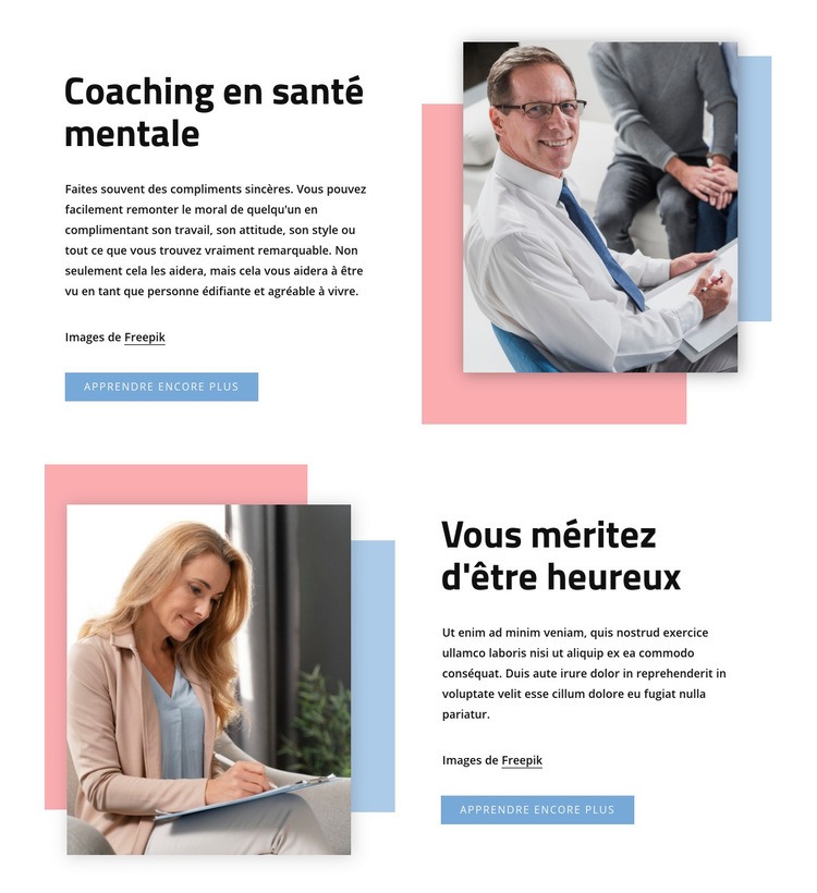 Coaching en santé mentale Modèle HTML5