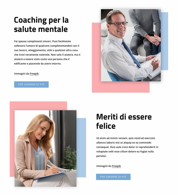Coaching per la salute mentale Progettazione di siti web