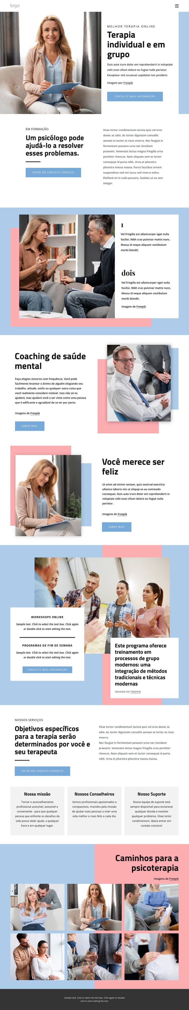 Terapia individual e em grupo Template CSS